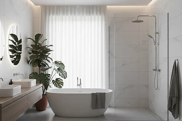 Modernes Badezimmer mit begehbarer Dusche