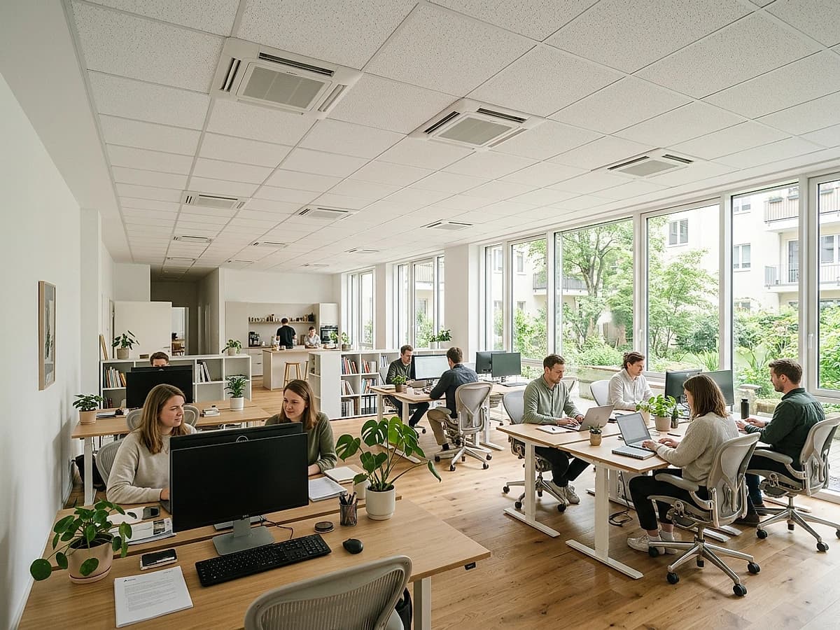 Bürogebäude mit dezenten Klimaaußengeräten